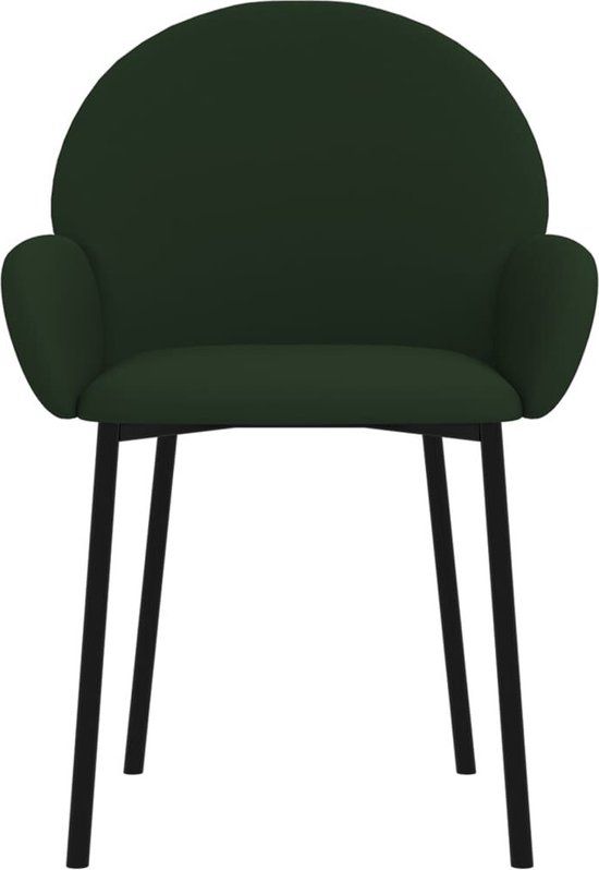 vidaXL Eetkamerstoelen 2 stuks fluweel donkergroen