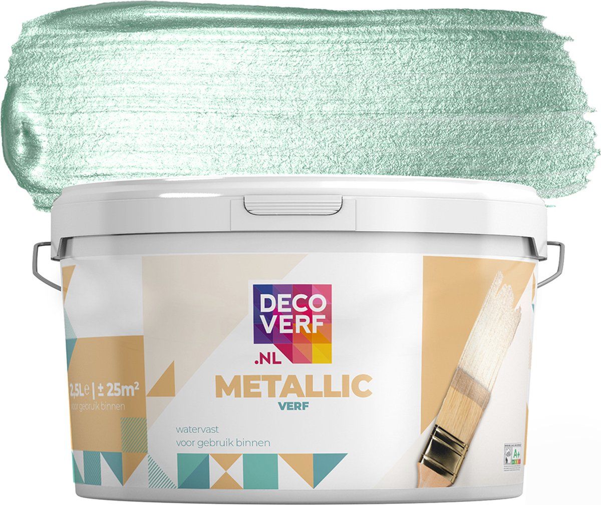 Decoverf.nl Decoverf metallic verf mintblauw, 2.5L - 8719743418462