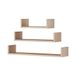 Selsey KASSI - wandrek set van 3/3 minimalistische hangrekken met verhoogde randen, 80/60/40 cm breed (Sonoma)