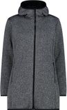 CMP Dames Parka met Vaste Capuchon, Fleece, Alluminio/Nero, Maat 46