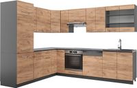 Vicco Hoekkeuken Fame-Line, Goudkleurig Eiken/Antraciet, 287 x 227 cm