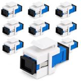 1aTTack.de 10x glasvezel keystone-connectoren OS1 / OS2 (UPC of PC) SC-simplex female naar SC-simplex female singlemode blauw