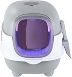 OEM Shenzhen Haorui Industrial Technology Co., Ltd. Zelfreinigende kattenbak – Automatische kattenbak met sensor – Slimme kattenbak voor binnen – Kattenbak zonder scheppen – Geurvrij en hygiënisch – Voor kleine en grote katten – Dichte kattenbak met zelfreinigingssysteem – Gemakkelijk schoon te maken – Grijs