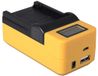 Compacte oplader voor Canon NB-1L en NB-1LH accu - met LCD en USB - geel