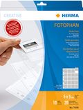 HERMA 7698 Fotofaan Diahoezen DIN A4 transparant (5 x 5 cm, 10 hoesjes, folie, helder/mat) Dia-archivering voor ingelijste dia's met veiligheidsklep en eurogaten