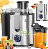 KESSER® Slowjuicer - Sapcentrifuge voor Fruit en Groenten 1100W Sap Juicer met 2000ml Pulpcontainer en 1000ml sapreservoir - Zilver / Zilver