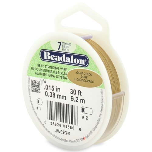 Beadalon Stringing Wire 7-Strand .015"X30'-Gold