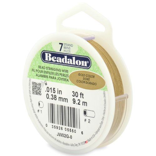 Beadalon Stringing Wire 7-Strand .015\"X30'-Gold