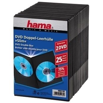 Hama DVD Slim Double-Box 25, Black