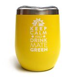 Mate Green Yerba Mate Theebeker, roestvrij staal, siliconen deksel, Calabaza, geel, 200 g