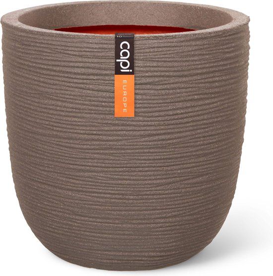 Capi Europe Bloempot bol Rib NL - Warm taupe - 43x41 cm