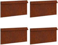 vidaXL Slakkenhekje - 4 stuks - 50 x 3,5 x 25 cm - Weervast Staal - Roestkleurig