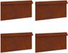 vidaXL Slakkenhekje - 4 stuks - 50 x 3,5 x 25 cm - Weervast Staal - Roestkleurig
