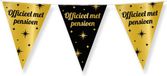 PartyXplosion B.V. Vlaggenlijn - Slinger - Vlaggetjes - Pensioen versiering - 10 meter - zwart - goud