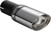 Ulter Sport Uitlaatsierstuk - Ovaal Race 95x65mm Schuin - Lengte 120mm - Montage ->50mm - RVS - Zwart