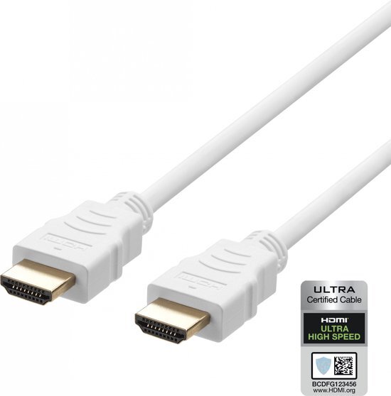 Deltaco - Ultra High Speed HDMI Kabel - 8K HDMI - 60Hz - 1 meter - Wit