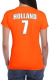 Bellatio Decorations Shoppartners Bv Oranje supporter t-shirt - rugnummer 7 - Holland / Nederland fan shirt / kleding voor dames L