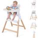 Costway Chaise haute évolutive 4 en 1, pour 0-36 mois (beige)