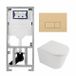QeramiQ Dely Toiletset - 36.3x51.7cm - Diepspoel - Rimless - Geberit UP320 Inbouwreservoir - Souple Toilet Zitting - 35mm - Bedieningsplaat Beige - Rechthoekige Knoppen - Mat Wit