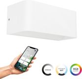 EGLO connect.z Sania-Z Smart Wandlamp - Buiten - Badkamer - 20 cm - Wit - Instelbaar RGB & wit licht - Dimbaar - Zigbee