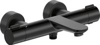 Duravit Wave badkraan thermostatisch m. omstel m. koppelingen HOH=15cm mat zwart WA5220000046