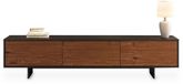 IDIMEX Lowboard ARTO 185 cm met fronten van massief hout – afwerking in noir/kastanje