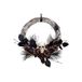 HEITMANN DECO Rotan Krans Halloween - Decoratie - Party - Schedel - Spinnen - Rozen - Plastic - Goud, bruin, zwart - ca. 35x35x7cm