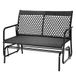 BAKAJI Hollywood schommelbank van rotan, 2 plaatsen voor buiten, tuinbank, kantelbank, ergonomisch, met structuur tegen uv-stralen en weersinvloeden, geschikt voor balkon, terras, terras