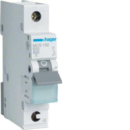 HAGER MCS132 C-type 1P 1Module snijmachine (32 A)