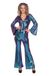 WILBERS & WILBERS 4491 - Disco catsuit dames, jaren 70 jumpsuit met glittereffect, retro kostuum voor carnaval, themafeesten