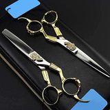 Knippenset pour coiffeurs, set de coupe de cheveux en acier inoxydable, ciseaux effileurs, ciseaux texturisants, ciseaux pour couper la frange, set de coiffure professionnel pour un usage domestique, convient aux hommes, aux femmes et aux animaux domestiques, 15,2 cm