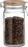 Urban Living Weckpot/inmaakpot - 1L - glas - met beugelsluiting - bamboe deksel