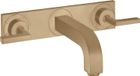 AXOR CITTERIO 3-Loch Waschtischarmatur DN 15 UP mit 226 mm Auslauf, Hebel in gebürsteter Bronze