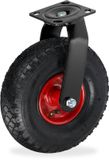 Merkloos Relaxdays Zwenkwiel - 3.00-4 - zwart - rood - rubber