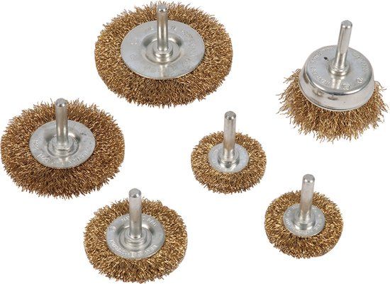 Silverline Komborstelset met gegolfd staaldraad - 6-delig - voor metaal en steen bewerking