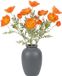 Mica Decorations Kunstbloem Klaproos Poppy - 4x - H62 cm - Oranje