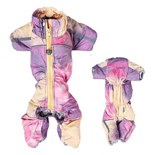 JRKJ Hondenkleding hond jas dikke warme winter waterdichte kleine hond overall reflecterende huisdier jumpsuit mannelijke/vrouwelijke hond jas snowsuit