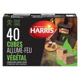 HARRIS - 4° Cubes aanmaakblokjes - 100% plantaardig - Geurloos - Duurzaam - Snel en eenvoudig te gebruiken - Binnen en buiten - Frans bedrijf - X40