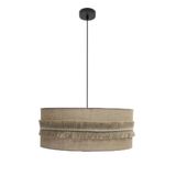 Zarivy Zwarte hanger 3 x E27 met zak van 60 x 60 cm en franjes