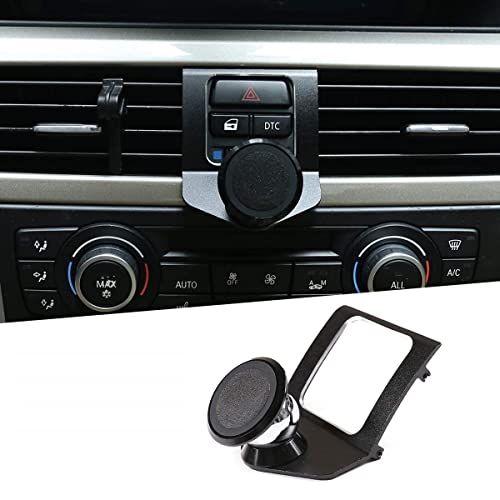 YANER Aluminium Auto Center Console Air Vent Mobiele Telefoon Houder Voor BMW 3 Serie E90 E92 2005-2012 Auto Accessoires, 360-graden Rotary Mobiele Telefoon Mount (Zwart)