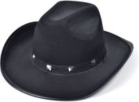 Rubies Cowboyhoed met studs - Zwart - Polyester