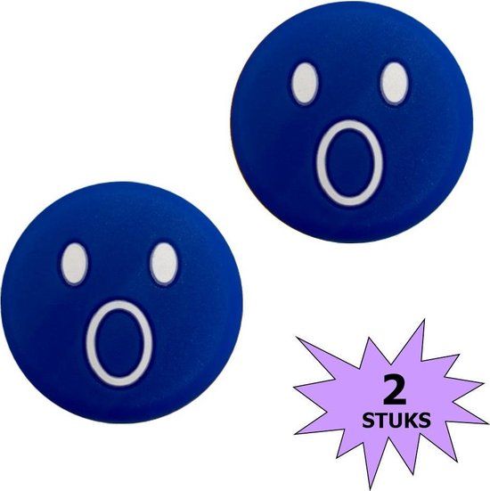 Fako Bijoux® Tennisdemper - Emoji - Verbaasd Blauw - 2 Stuks