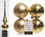 Decoris Kerstballen met Piek - 5 stuks (set) - 10cm - Kunststof - Goudkleurig