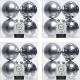 Decoris Kaemingk B.V. 16x Zilveren kunststof kerstballen 10 cm - Mat/glans