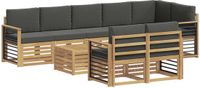vidaXL Loungeset Bank 9-delig Wit en Antraciet Polyester