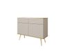 3E 3xE living.com Glamoureuze, beige dressoir met gouden poten, 107 x 85 x 39 cm