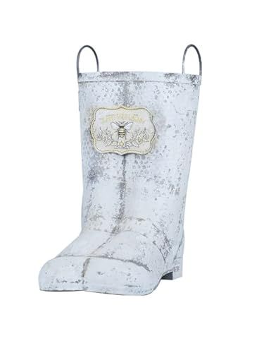 All Chic Handgemaakte Witte Metalen Plantenpot - Honingbij Design