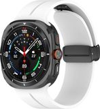 By Qubix - D-buckle sportband - Wit - Geschikt voor Samsung Galaxy Watch Ultra / Ultra 2 - 47mm