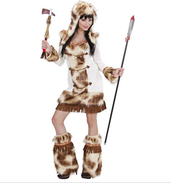 Widmann Eskimo Kostuum Luxe Bont Indiaans Meisje Weeko Vrouw Medium Carnaval kostuum Verkleedkleding