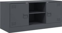 vidaXL Tv-meubel 99x39x44 cm staal antracietkleurig